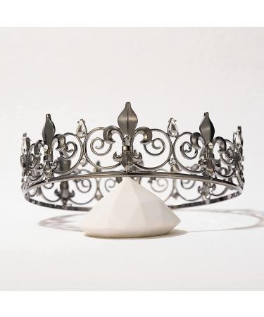 SWEETV Gothic King Crown - Metal Tiara for Men | Goth Prince Party Hat & Halloween Costume Accessory - Buy Online on GoSupps.com