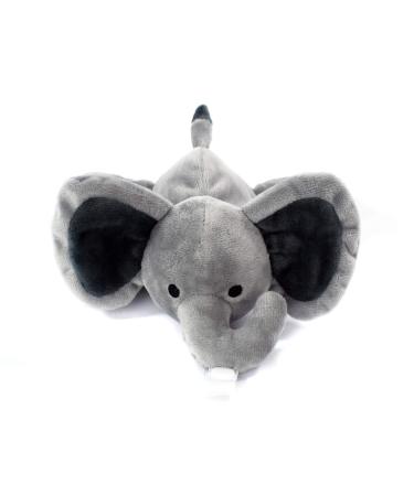 KINREX Baby Pacifier Holder   Soft Elephant Stuffed Animal with Pacifiers Binky Clip for Newborn Babies  Boys & Girls  Preemie  Infant  Grey Measures 18 cm. / 7.09