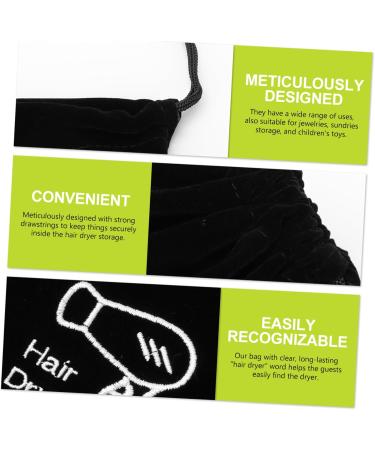 MUSISALY 2pcs Storage Bag Practical Storage Pouch Drawstring Closure Cover Toiletry Organizer Black Velvet - Buy Online on GoSupps.com