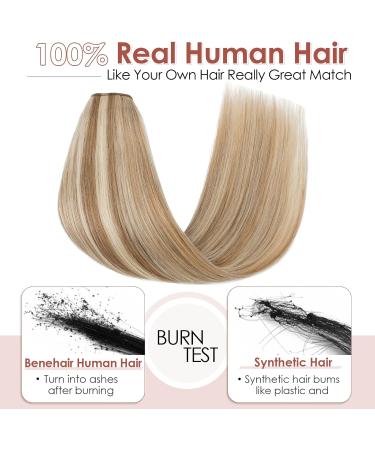 Benehair Clip in Human Hair Extensions One Piece Real Human Clip in Hair Extensions 16 Inches 65g Golden Brown Mix Bleach Blonde Real Human Hair Extension Upgraded V Type Clip in Hair Extension - Buy Online on GoSupps.com