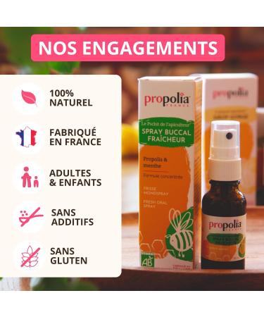 PROPOLIA - Bio - Spray gorge doux - Propolis Miel et Menthe - Apaise la gorge et rafra chit l'haleine - Enfants et Adultes - 100% naturel - Compl ment alimentaire - Fabriqu en France - 20 ml 20 ml (Lot de 1) - Buy Online on GoSupps.com