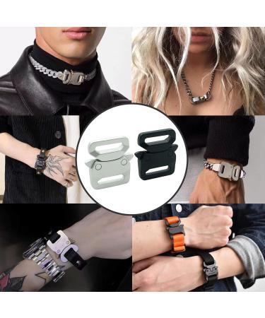 2 Pack Metal Side Quick Release Paracord Bracelet Buckles - Black 5/8in (16mm) - Buy Online on GoSupps.com