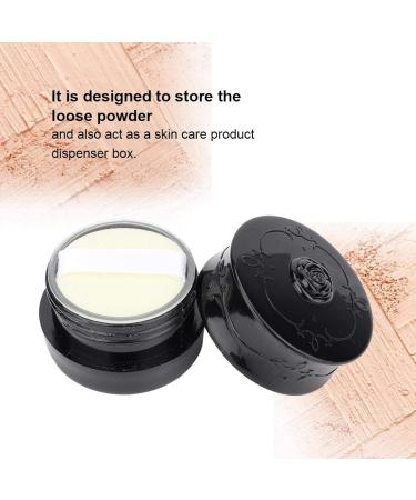 Vintage Rose Travel Makeup Powder Container Refillable & Portable Loose Powder Donor Box with Sieve for Body & Baby Powder (Black) - Buy Online on GoSupps.com
