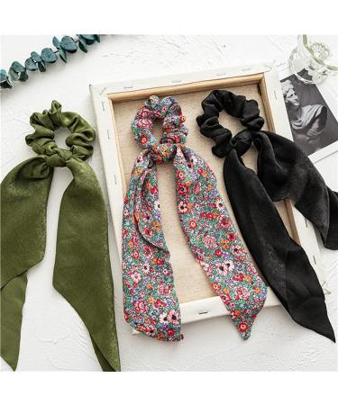 Shop 6-Piece Vintage Chiffon Hair Scarf & Elastic Hair Ties - 2 in 1 Ponytail Holders for Women & Girls | International Shipping Available - Buy Online on GoSupps.com