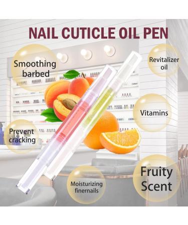 Cuticle Oil Pens for Nail Care Natural Cuticle Oil Pens 2Pcs Nail Oil for Manicure Pedicure Nourish Nail Cracking and Dry Nail Repair Treatment Orange & Peach - Buy Online on GoSupps.com