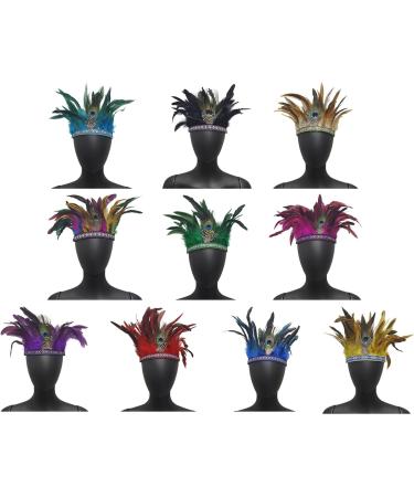 amangul Carnivals Party Headband for MardiGras Festival Holiday Adult Feather Hairband Role Play Stage Headwear(Lake Blue Adult) - Buy Online on GoSupps.com