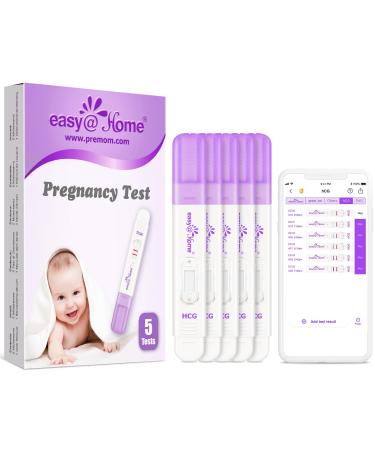 Easy home 5 x pregnancy test early test early pregnancy test: Ultra sensitive pregnancy test 10 miu/ml - reliable early test pregnancy with high accuracy - 5 hcg test 1 piece (5 Pack) - Buy Online on GoSupps.com