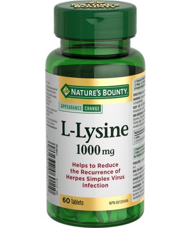 Nature's Bounty L-Lysine - 1000 mg - 60 Tablets