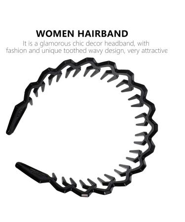 Beaupretty 2-Piece Zigzag Black Plastic Shark Headband - Stylish Dental Shark Ridge Hair Bracket for Men & Women - Buy Online on GoSupps.com