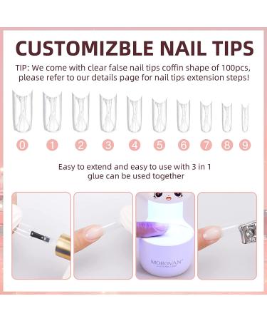 Morovan Poly Gel Nail Kit with UV Lamp - Complete White & Deep Nude 30ml Poly Gel Starter Kit with Top Coat & 3-in-1 Nail Glue Gel - Nail Extension & Poly Gel System - Buy Online on GoSupps.com