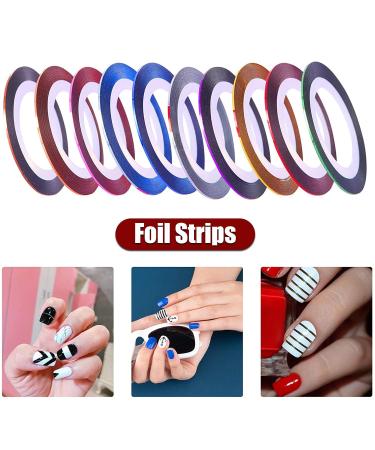 15-Piece Nail Art Brush Set - Gel Nail Brushes Dotted Pens Rhinestones & Nail Strips for Stunning Designs | International Shipping Available - Buy Online on GoSupps.com