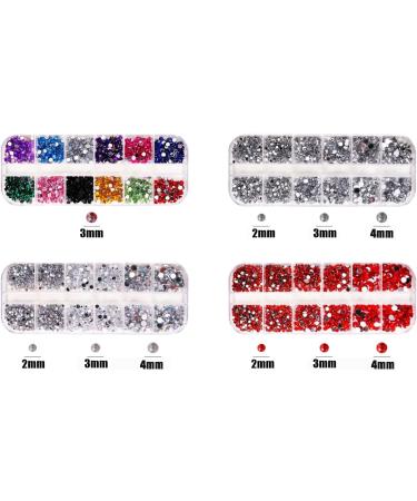 Nail Gems 4 Boxes Flatback Mixed Crystal Rhinestones for Nails Shiny Nail Rhinestones Diamonds for Nail and Face Art Design Decoration DIY Crafts - Buy Online on GoSupps.com