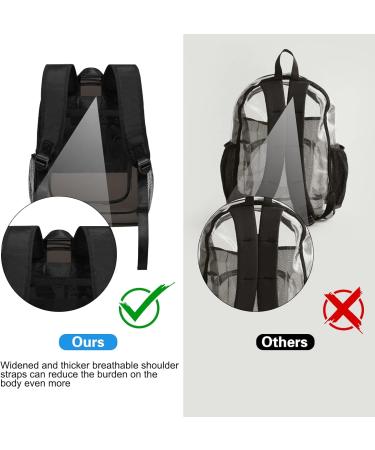 Clear Heavy Duty Transparent Backpack for School, Travel, Work - Black - Buy Online on GoSupps.com