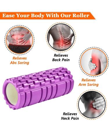 Buy Fascia Roll Purple with 3 Resistance Straps - Lightweight Spine Roller for Pain Relief | International Shipping - Buy Online on GoSupps.com