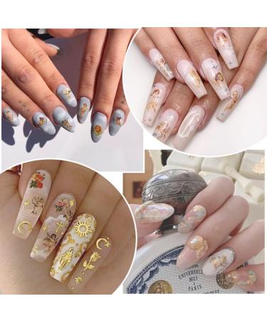 Valentines Day Nail Art Stickers - Cupid & Angel Designs - 8 Sheets Water Transfer Foil Decals for Women & Girls - Heart Nail Decorations - Buy Online on GoSupps.com