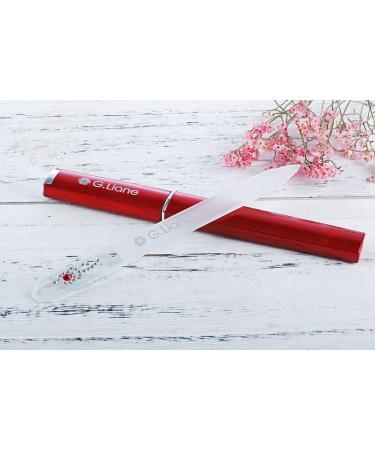 G.Liane Glass Manicure File with Genuine Qualified Crystals Shape and Smooth Nail File Tool with Case Best for Gentle & Safe Nail Care Kit for Beautiful Fingernails (Red Rose) - Buy Online on GoSupps.com