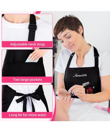Noverlife Rhinestone Pattern Nail Artist Manicurist Apron | Adjustable with 2 Pockets for Women - Buy Online on GoSupps.com