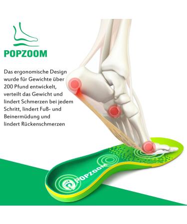 Popzoom Heel Spur Orthopedic Insoles for Flat Feet & Plantar Fasciitis - Gel Sport Inserts Size L (EU45-47) - Best for Comfort & Support - Buy Online on GoSupps.com