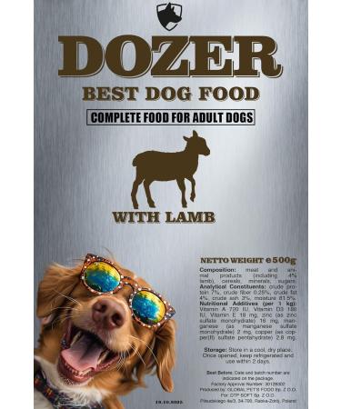 DOZER Adult Dog Food | Complete Food with Different Types of Meat (500 g) | Natural and Nutritious | Wet Dog Food (x 10 Lamb) - Buy Online on GoSupps.com