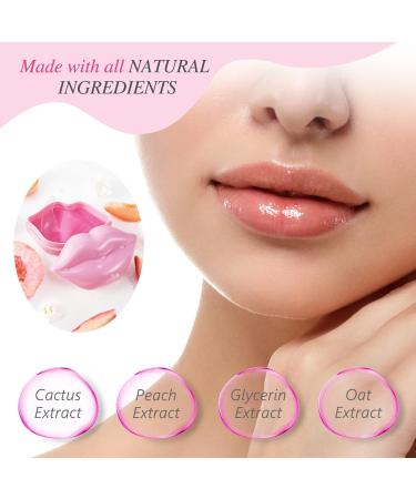 Moisturizing Lip Mask & Pads - 20 Peach Lip Care Treatment for Dry Cracked Lips - Buy Online on GoSupps.com