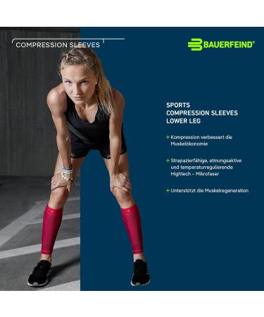 BAUERFEIND Compression Sleeves for Lower Leg - Unisex Black Calf Support - International Shipping Available - Buy Online on GoSupps.com
