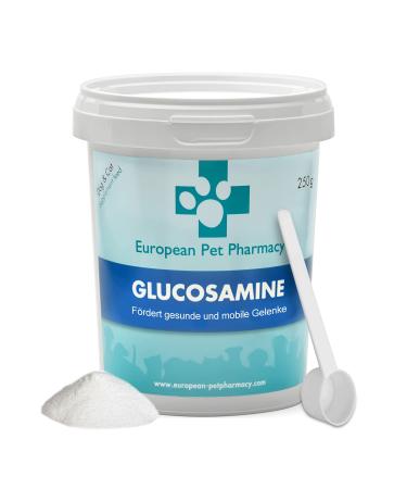 European Pet Pharmacy GLUCOSAMINE Powder Dogs - Cat Joint Supplement - Repairs Painful Cartilage - Dog Joints, Probiotic Fibers Dogs, Vitamin C, Age 5+ Months