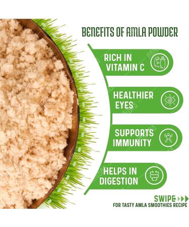 Haribas Superfoods Organic Amla Powder 100GM | 100% Natural Indian Gooseberry Powder for Skin Hair & Health - Buy Online on GoSupps.com