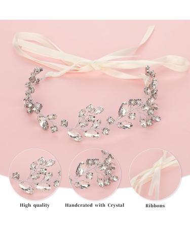 Crystal Bridal Hair Vine Bride Wedding Rhinestone Silver Bridal Hair Piece Crystal Headband Wedding Hair Pieces for Brides Silver Hair Accessories Hair Jewelry Wedding Headband for Women and Girls - Buy Online on GoSupps.com