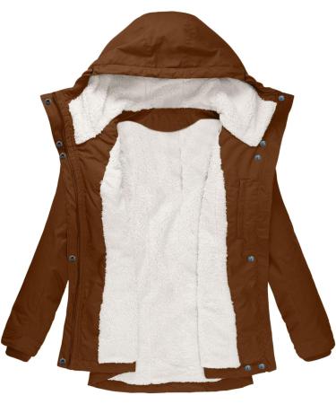 Buy Haiorziyou Women's Winter Jacket - Elegant Warm Parka Lumpy Fell 4XL Brown Windproof Cold Protection - Buy Online on GoSupps.com
