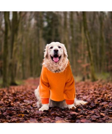 Waterproof Dog Coat - Winter Warm Jacket for Puppies & Medium Dogs - XL Orange Fleece Hoodie - Buy Online on GoSupps.com