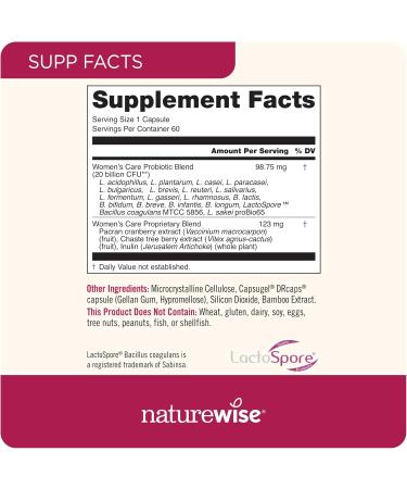 NatureWise 1 Cranberry Pills - Extract Equal to 12 500mg* - 60 Capsules 30-Day Supply + 1 Probiotics for Women + Cranberry for PH & Urinary - 60 Capsules 60-Day Supply  - Buy Online on GoSupps.com
