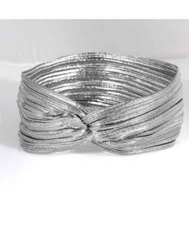 Hisight 3-Piece Metallic Big Bowknot Baby Headband Set for Women and Girls - Fashionable Wrinkle Elasticity Accessories - Buy Online on GoSupps.com