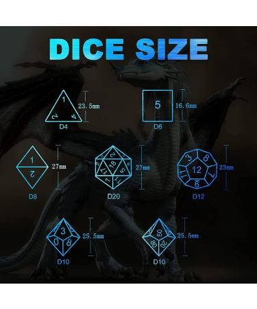 ZHOORQI LED Electronic DND Dice Set with Charging Box - 7 PCS Polyhedral Dice for RPG Games - Buy Online on GoSupps.com