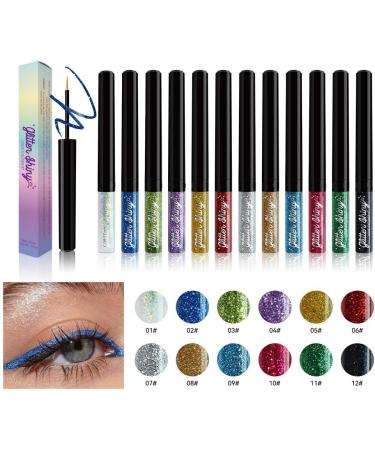 Pearlescent Eyeliner Liquid Glitter Eyeliner Eyeshadow Makeup Stage Show Makeup (Silver Grey) - Buy Online on GoSupps.com