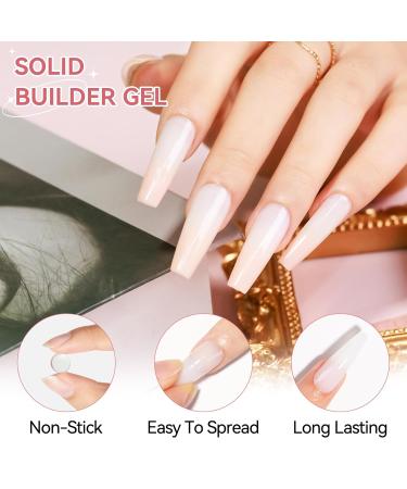 3D Nail Art Gel - Clear & White Solid Builder Gel for DIY Nail Art & Manicure - Non-Stick Hard Gel with Dual Form - 14g - Buy Online on GoSupps.com