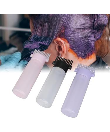 ZJchao 3 Colors Hair Coloring Oiling Bottle Root Comb Applicator Bottle with Scale Hair Dying Dispenser Easy Operation Single Handed Cream Dispensing - Buy Online on GoSupps.com