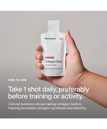 Momentous Collagen Shot Supplement - Hydrolyzed Bovine Collagen & Vitamin C Helps Support Joint, Bone, & Connective Tissue Health - NSF Certified for Sport - Wild Berry - 25g per Serving - 15 Servings - Buy Online on GoSupps.com