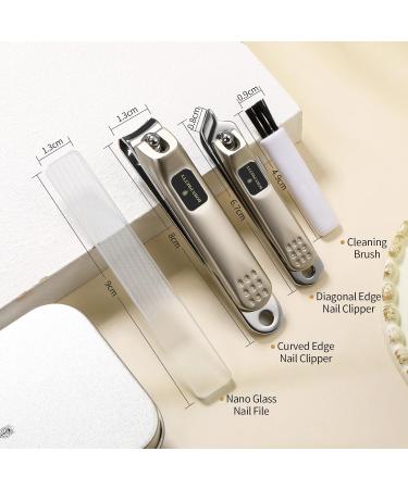 Born Pretty Stainless Steel Nail Clipper Set with Case - Set of 3 (Straight & Curved) - Buy Online on GoSupps.com