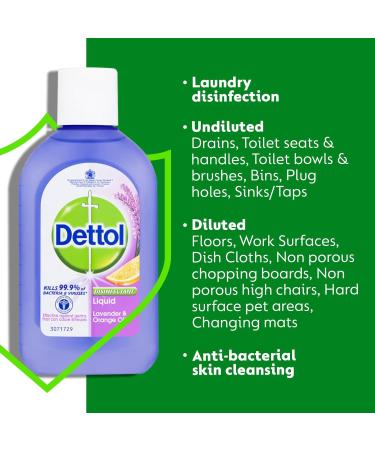 Dettol Disinfectant Liquid Lavender and Orange 500ml - Kills 99.9% of Germs - Buy Online on GoSupps.com