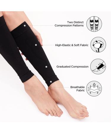 Mother-K Leg Compression Sleeves for Women - Calf & Shin Support Pain Relief during Pregnancy - Black Large - Buy Online on GoSupps.com