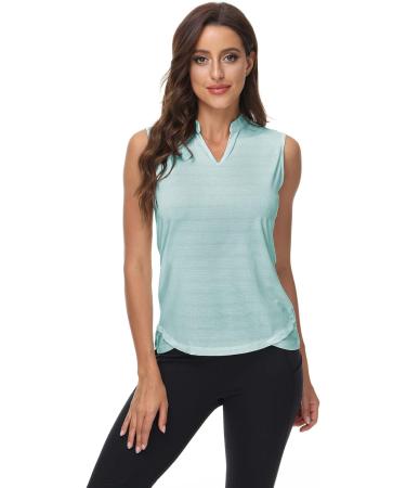 TrendiMax Women's Sleeveless V-Neck Golf Polo Shirt 2 Pack - Black & Green - Medium - Buy Online on GoSupps.com