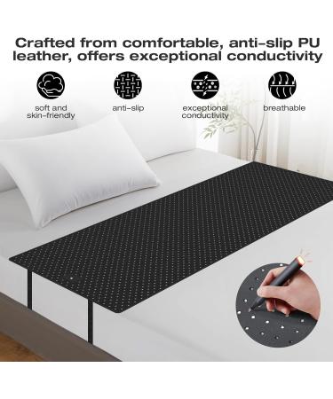 Grounding Mat for Bed | Sleep Better & Enhance Wellness | 27x60 Inches Black Queen - Anti-Slip PU Leather - Buy Online on GoSupps.com