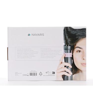 Navaris Warm Air Brush with 4 Attachments - Volumizing Ceramic Curling & Smoothing Brush - Styling & Paddle Brush - Black & Metallic Pink for Perfect International Hair Styling - Buy Online on GoSupps.com