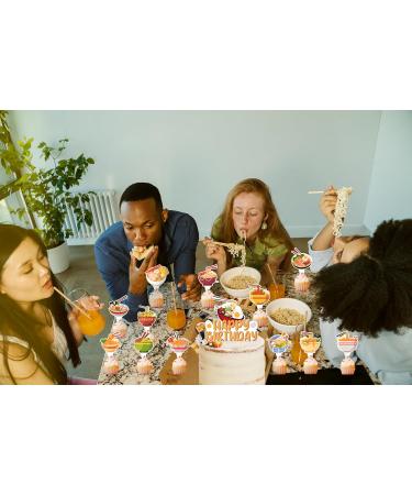 25 Pcs Ramen Cake Topper Cupcake Toppers Japenese Noddles Cake Decorations for Ramen Party Decorations Ramen Birthday Party Supplies - Buy Online on GoSupps.com