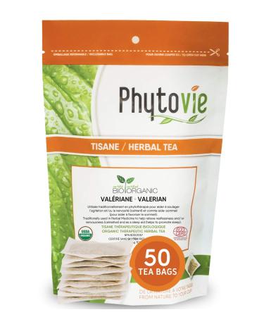 Organic Valerian Tea to Sleep and Calm Nervousness - 50 Tea Bags