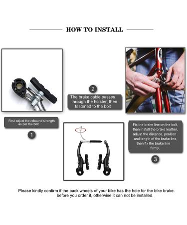 Hmseng 2 Pairs Universal V Bike Brakes Set - Mountain & Road Bike Replacement Kit - Black - Buy Online on GoSupps.com