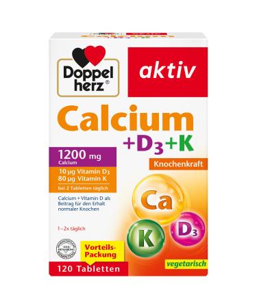 Doppelherz Calcium + Vitamin D3 With calcium and vitamin K to contribute to normal bone maintenance 120 tablets Single - Buy Online on GoSupps.com