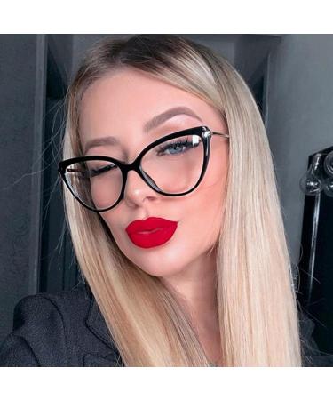 KDOQ TR90 Cat Eye Blue Light Blocking Glasses for Women | Anti Eyestrain Computer & Gamer Eyewear | Stylish Black Design - Buy Online on GoSupps.com