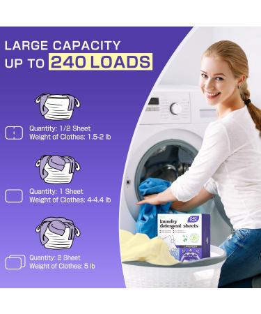Soulink Lavender Laundry Detergent Sheets - Eco-Friendly Plant-Based Hypoallergenic 240 Loads No Plastic Jug - 240 Count - Buy Online on GoSupps.com