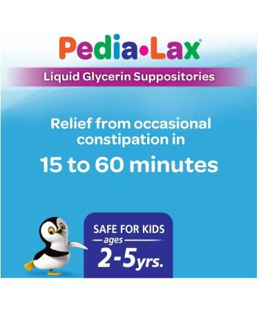 Pedia-Lax Laxative Liquid Glycerin Suppositories for Kids Ages 2-5 6 CT 3 Pack and Chewable Tablets for Kids Ages 2-11 Watermelon Flavor 30 Count 3 Pack Bundle - Buy Online on GoSupps.com